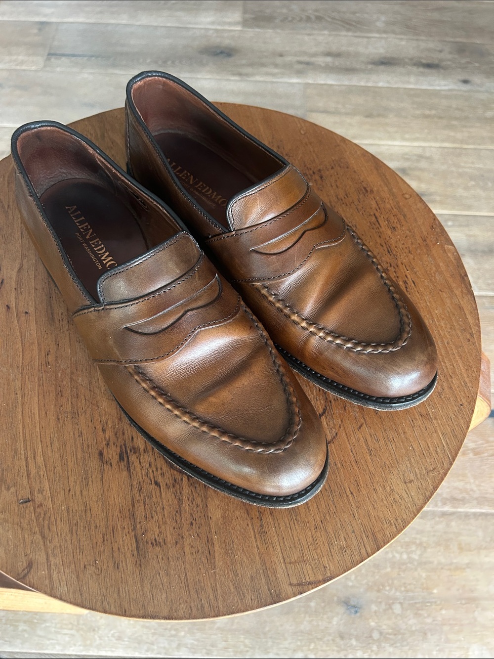 Allen Edmonds Chestnut Leather Penny Loafers